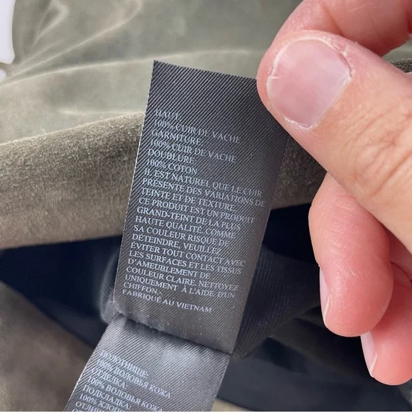 All Saints Cow Leather Gray Black Tassel Purse Bag Liberty Hobo Slouchy - Picture 11 of 12